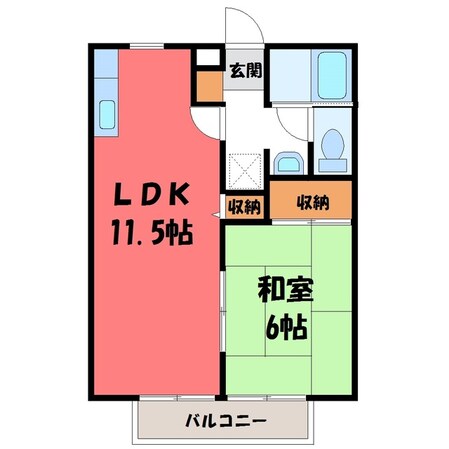 菊地ハイツ Eの物件間取画像